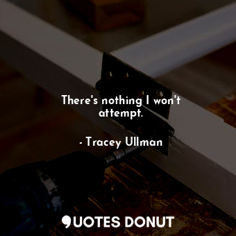  There&#39;s nothing I won&#39;t attempt.... - Tracey Ullman - Quotes Donut