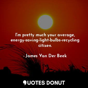 I&#39;m pretty much your average, energy-saving-light-bulbs-recycling citizen.