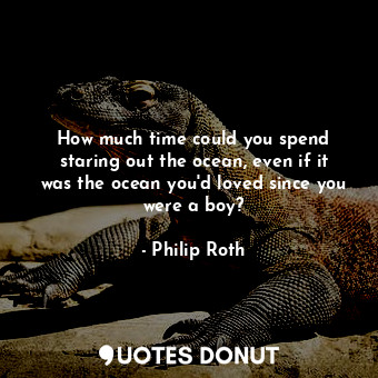  How much time could you spend staring out the ocean, even if it was the ocean yo... - Philip Roth - Quotes Donut