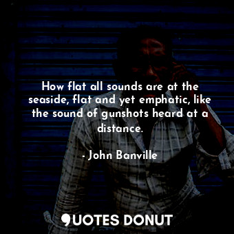  How flat all sounds are at the seaside, flat and yet emphatic, like the sound of... - John Banville - Quotes Donut