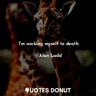  I&#39;m working myself to death.... - Alan Ladd - Quotes Donut