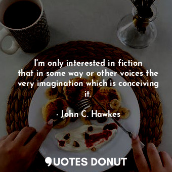I&#39;m only interested in fiction that in some way or other voices the very imagination which is conceiving it.