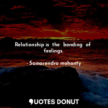  Relationship is  the  bonding  of  feelings.... - Samarendra mohanty - Quotes Donut