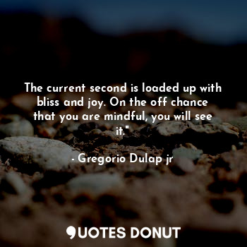  The current second is loaded up with bliss and joy. On the off chance that you a... - Gregorio Dulap jr - Quotes Donut