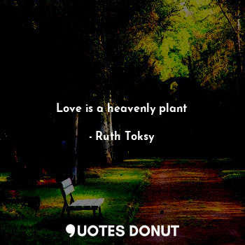  Love is a heavenly plant... - Ruth Toksy - Quotes Donut