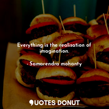  Everything is the realisation of imagination.... - Samarendra mohanty - Quotes Donut