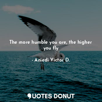 The more humble you are, the higher you fly