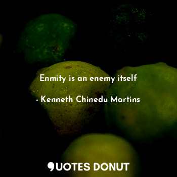  Enmity is an enemy itself... - Kenneth Chinedu Martins - Quotes Donut