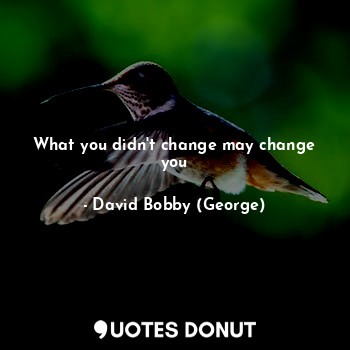  What you didn't change may change you... - David Bobby (George) - Quotes Donut