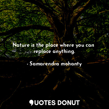 Nature is the place where you can  replace anything.