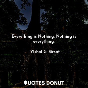  Everything is Nothing, Nothing is everything.... - Vishal G. Sirsat - Quotes Donut