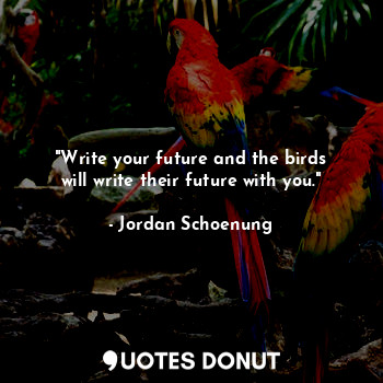 "Write your future and the birds will write their future with you."