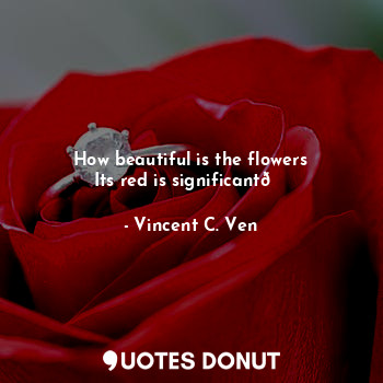 How beautiful is the flowers
Its red is significant?