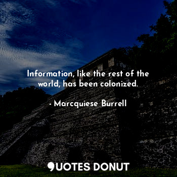 Information, like the rest of the world, has been colonized.