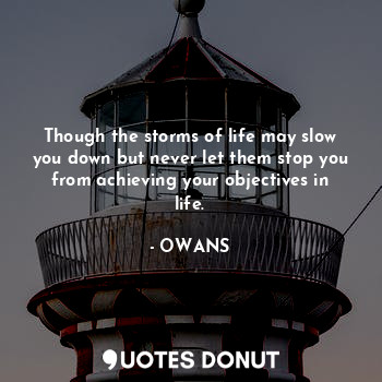  Though the storms of life may slow you down but never let them stop you from ach... - OWANS - Quotes Donut