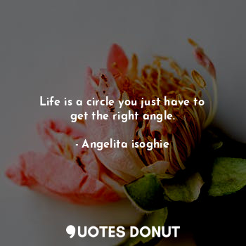  Life is a circle you just have to get the right angle.... - Angelita isoghie - Quotes Donut