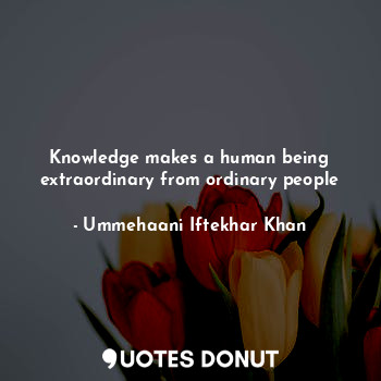 Knowledge makes a human being extraordinary from ordinary people