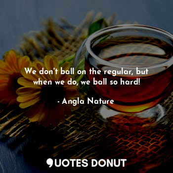  We don't ball on the regular, but when we do, we ball so hard!... - Angla Nature - Quotes Donut
