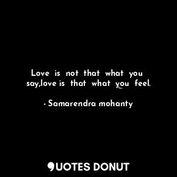 Love  is  not  that  what  you  say,love is  that  what  you  feel.