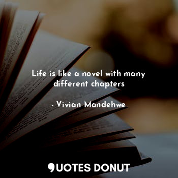Life is like a novel with many different chapters