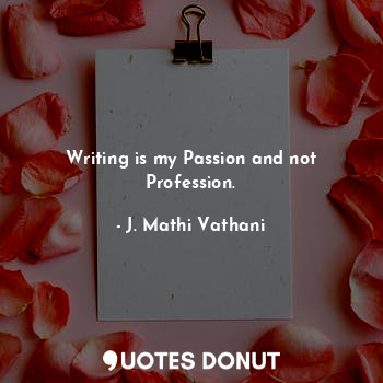 Writing is my Passion and not Profession.