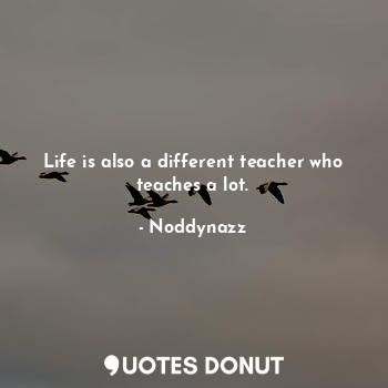 Life is also a different teacher who teaches a lot.