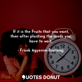 If it is the Fruits that you want, then after planting the seeds you have to wait.