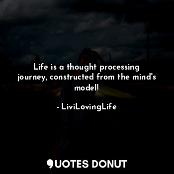 Life is a thought processing journey, constructed from the mind's model!