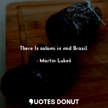  There Is salami in mid Brazil.... - Martin Lukeš - Quotes Donut