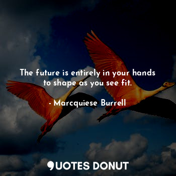 The future is entirely in your hands to shape as you see fit.