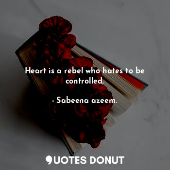  Heart is a rebel who hates to be controlled.... - Sabeena azeem. - Quotes Donut