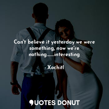  Can't believe it yesterday we were something, now we're nothing........interesti... - Xochitl - Quotes Donut