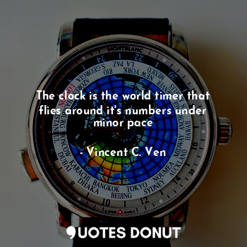 The clock is the world timer that flies around it's numbers under minor pace