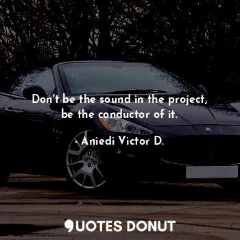 Don't be the sound in the project, be the conductor of it.