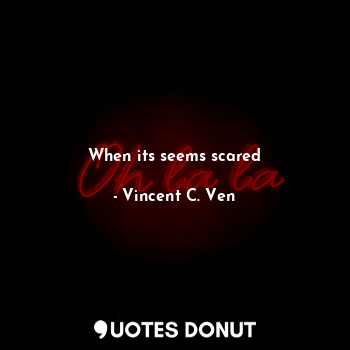  When its seems scared... - Vincent C. Ven - Quotes Donut