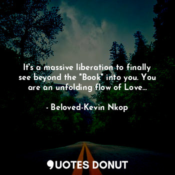 It's a massive liberation to finally see beyond the "Book" into you. You are an unfolding flow of Love...