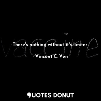  There's nothing without it's limiter... - Vincent C. Ven - Quotes Donut