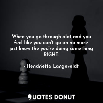  When you go through alot and you feel like you can't go on no more just know the... - Hendrietta Langeveldt - Quotes Donut