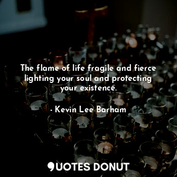  The flame of life fragile and fierce lighting your soul and protecting your exis... - Kevin Lee Barham - Quotes Donut