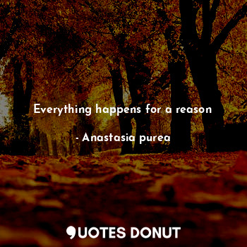 Everything happens for a reason