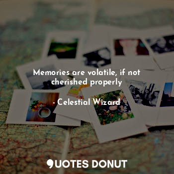  Memories are volatile, if not cherished properly... - Celestial Wizard - Quotes Donut