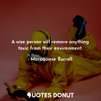  A wise person will remove anything toxic from their environment.... - Marcquiese Burrell - Quotes Donut