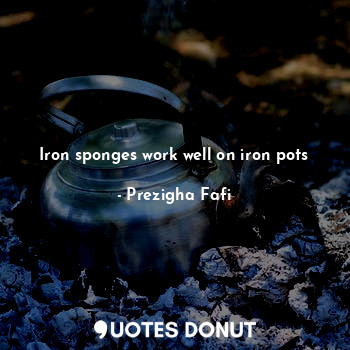 Iron sponges work well on iron pots... - Prezigha Fafi - Quotes Donut