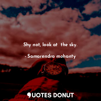  Shy not, look at  the sky.... - Samarendra mohanty - Quotes Donut