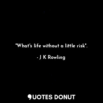  "What's life without a little risk".... - J K Rowling - Quotes Donut