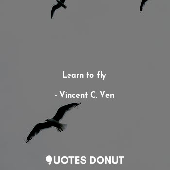  Learn to fly... - Vincent C. Ven - Quotes Donut