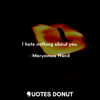  I hate nothing about you.... - Maryamaa Nacd - Quotes Donut
