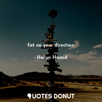  fist no your direction... - Harun Hamid - Quotes Donut