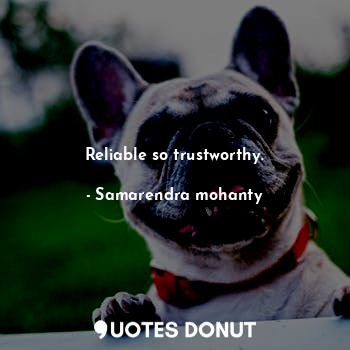  Reliable so trustworthy.... - Samarendra mohanty - Quotes Donut