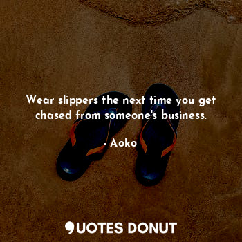  Wear slippers the next time you get chased from someone's business.... - Aoko - Quotes Donut